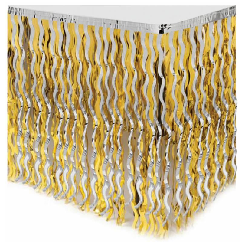 Way foil table skirt -gold