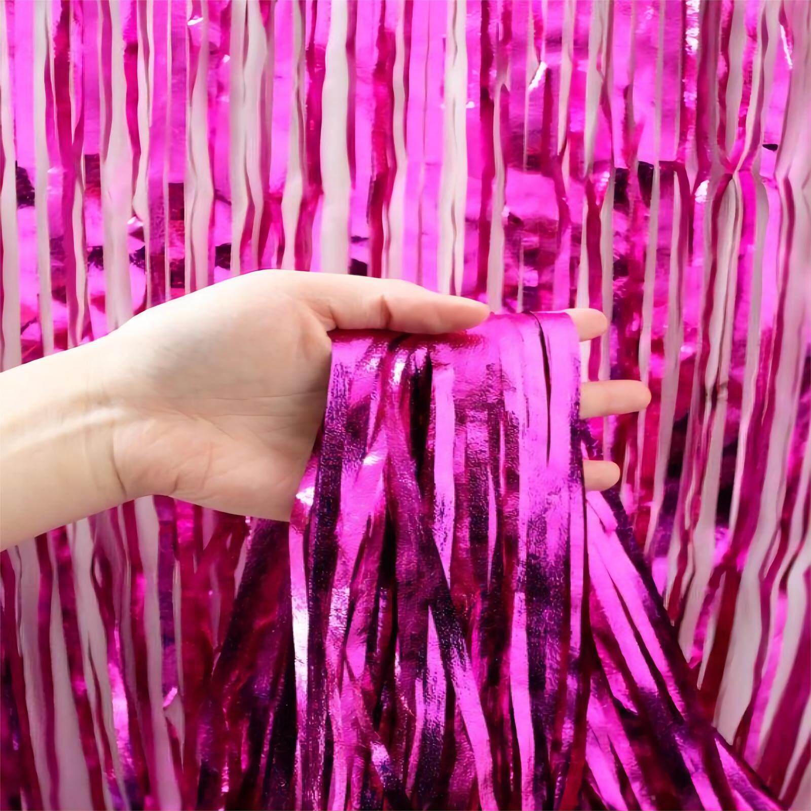 Foil curtain-fuschia