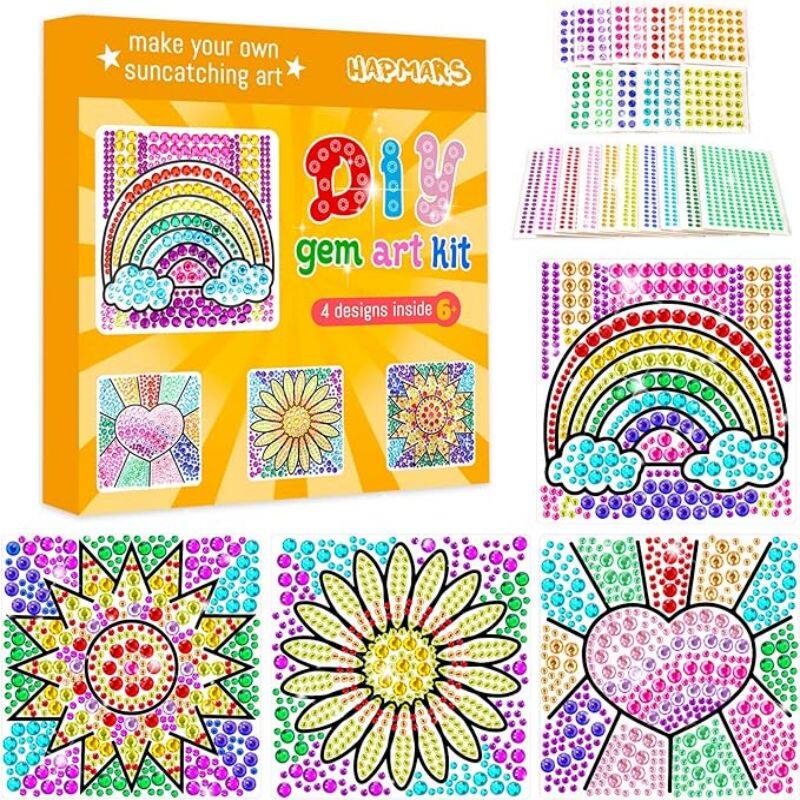 4 pcs Window Art Suncatcher Kits for Kids Crafts Ages 6-8