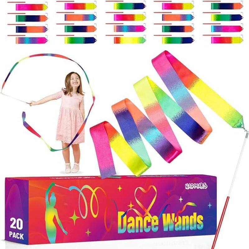 20 Pack Ribbon Dancer Wands for Kids