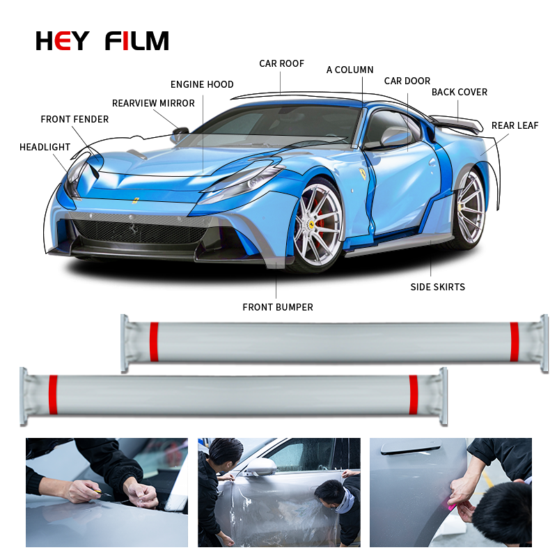 HEY FILM G-8 High Quality Transparent Gloss Anti yellow Car Paint Protection TPU PPF Car Film for TPU Car Film