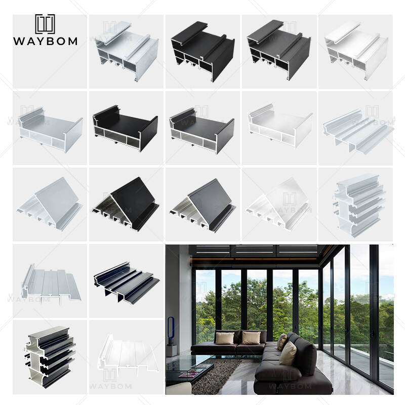 120 Exterior rubber seal Hurricane Proof Aluminium hinges Sliding Doors Glass Bi Folding Patio Door aluminum profile