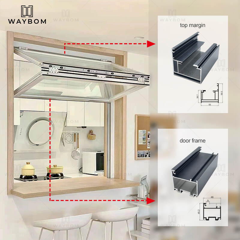 Aluminium Vertical Folding Door And Window Push Up Fold Up Window stainless extruded profile folding window Aluminum frame