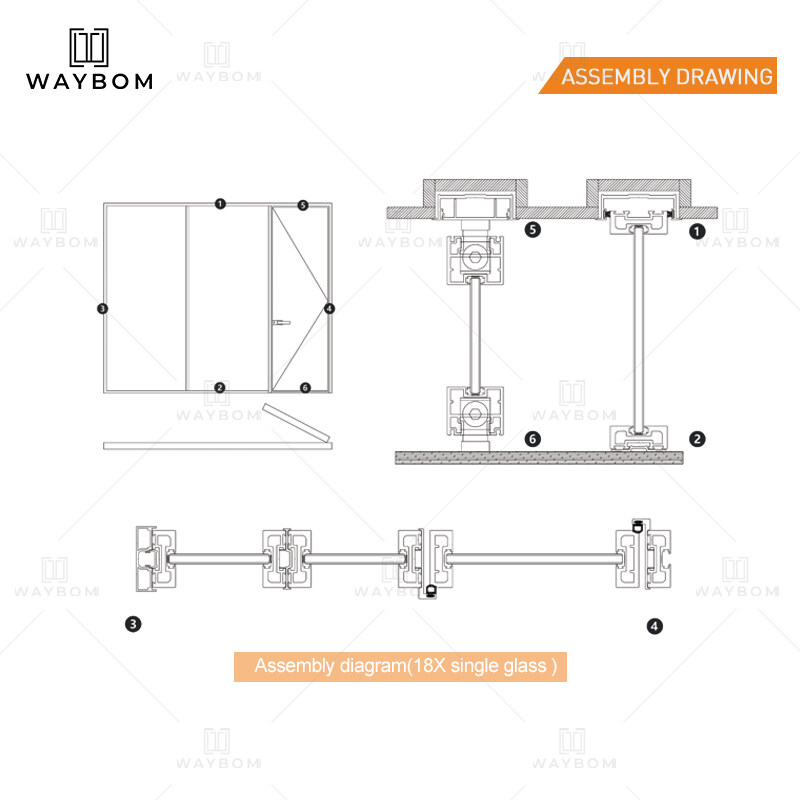 Assembly Diagram for Single Glass