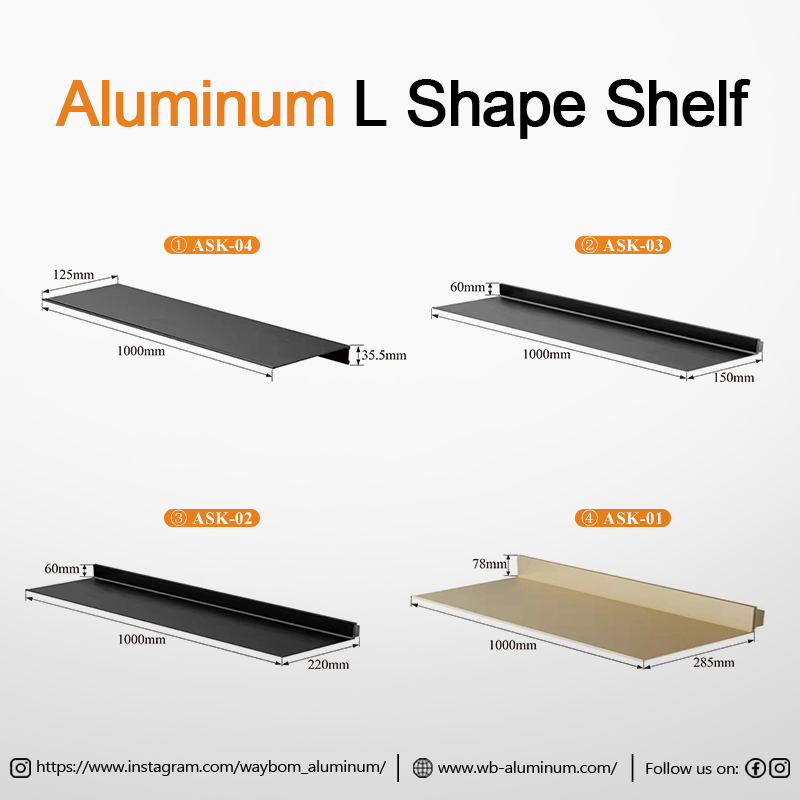 Aluminum L-shaped Storage Shelf Dimensions