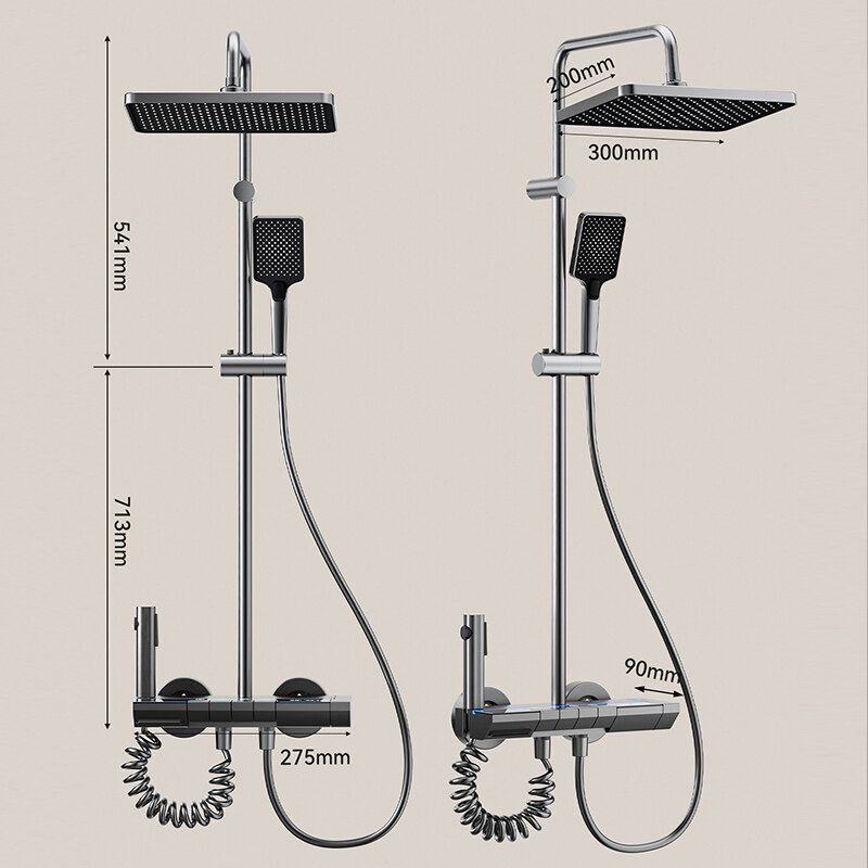 space aluminum tap supplier, thermostatic tap export, rainfall mixer tap company, Digital Display tap, digital display tap factory