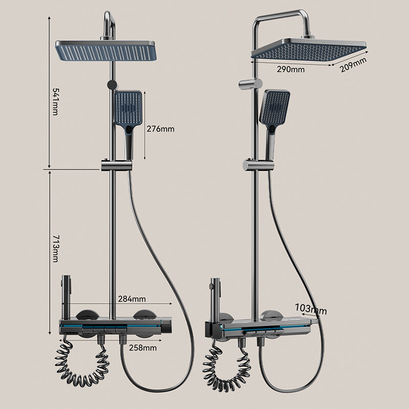 rainfall digital shower, four-function luxury shower set exporter, rainfall revolution luxury digital spa shower set, spa time rainfall elegant digital shower set, symphony rainfall digital shower set