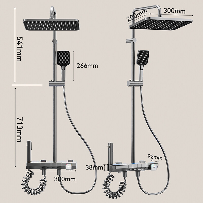 Temperature Controlled Dual Valve Shower Set, dual control knob shower set  manufacturer, Modern Pressure Spray Bathroom Mixer, Piano Key and Digital Display Shower Set, dual control knob shower set  exporter