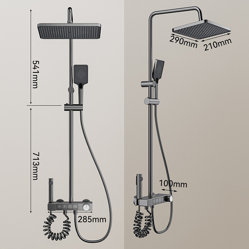 Temperature Controlled Dual Valve Shower Set, dual control knob shower set  manufacturer, Modern Pressure Spray Bathroom Mixer, Piano Key and Digital Display Shower Set, dual control knob shower set  exporter