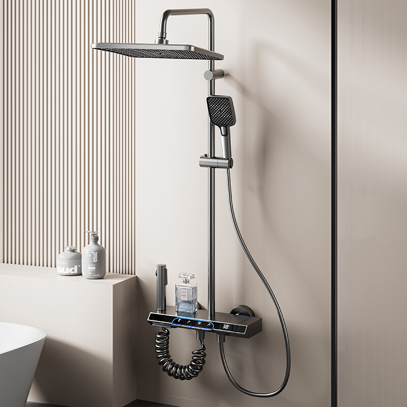 New Piano Rainfall Digital Shower System with Mixer and Shower Set