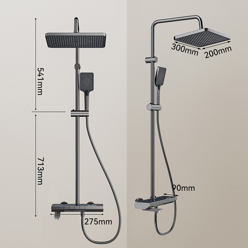 smart four-function shower set  manufacturer, new piano rainfall digital shower system  supplier, luxury space aluminum shower set company, solid aluminum handheld shower set oem