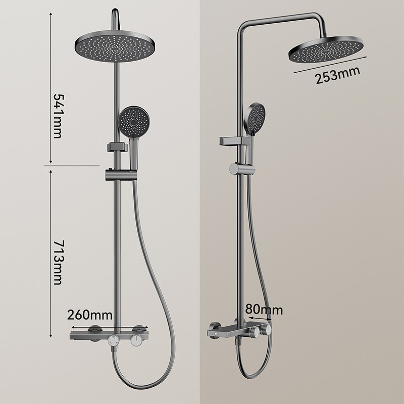 Multifunction Aluminum LED Shower Set, Integrated space aluminum rainfall shower wholesale, Four-function key main valve shower set supplier, Customizable aluminum key body shower set, Eco-friendly scratch-resistant shower set bulk