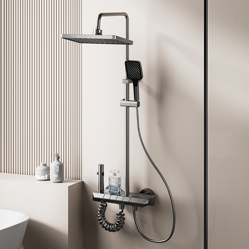 Anti-Scratch, Eco-Friendly Shower Set with Storage and Modern Design