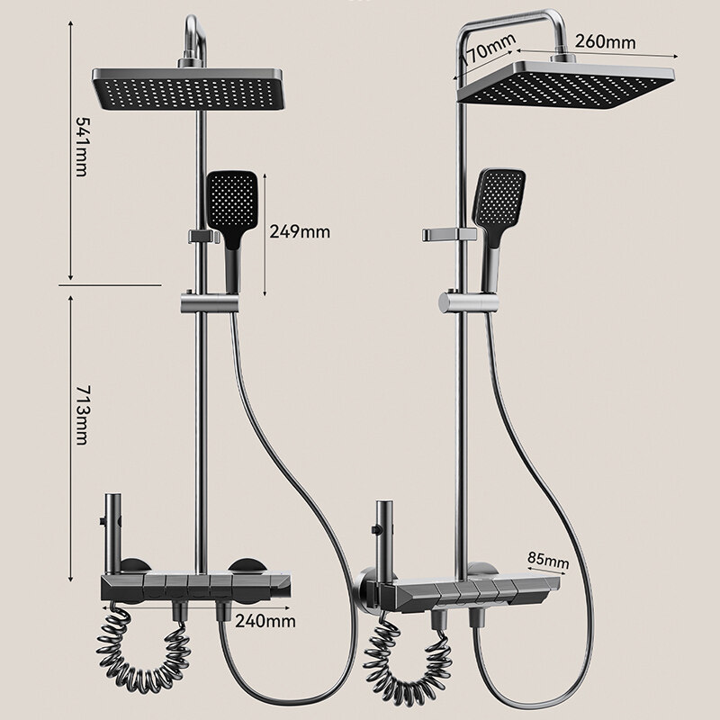 Four-function solid aluminum shower set factory, Dual-function shower set bulk supplier, Bathroom shower set for commercial projects, Two-function aluminum shower set wholesale