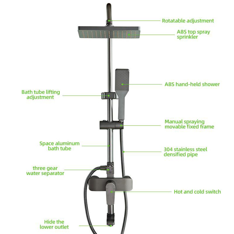 Elegant space aluminum shower system wholesale, Premium constant temperature shower set distributor, Swivel brass sink mixer faucet supplier, 360° rotating kitchen faucet wholesale, Dual spraying pull-out kitchen faucet for hotels