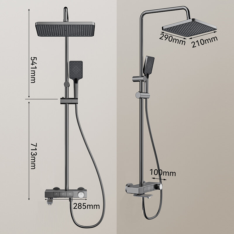 Digital Display Modern Shower Set, White Shower Set, Four-Function Bathroom Shower Set, valve-digital display shower set  oem