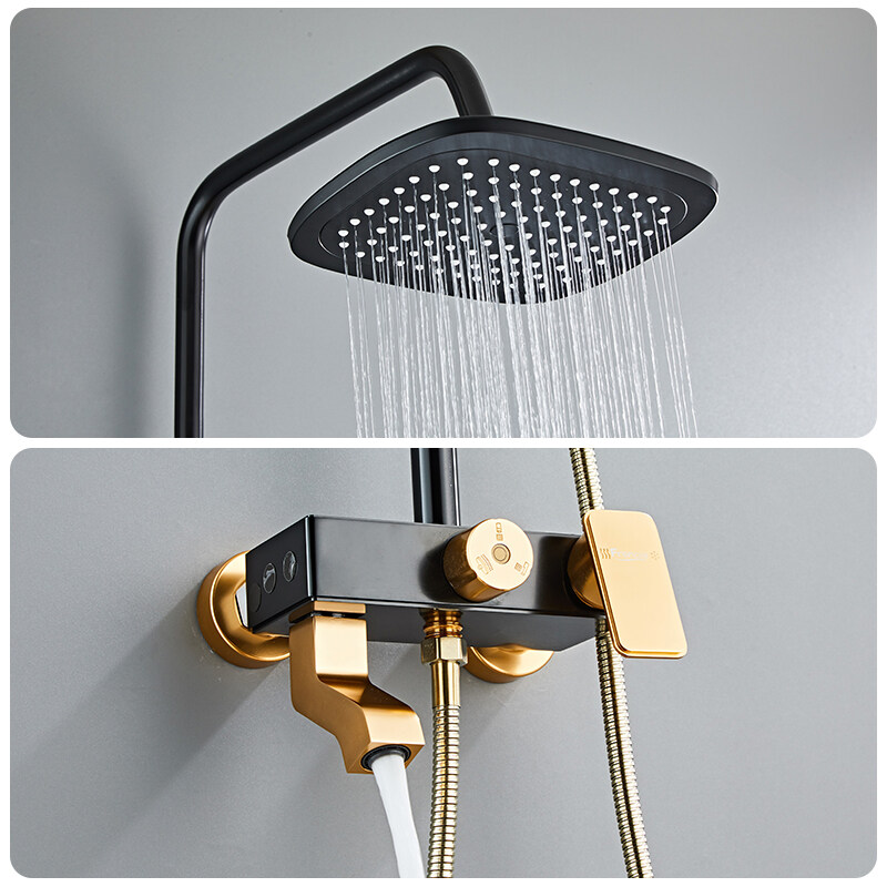 Piano Key Design Direct Sale Shower Set, Piano Key LED Shower Set Shower Set, 4 Functions Shower Set, Digital Display Factory Sale Shower Set