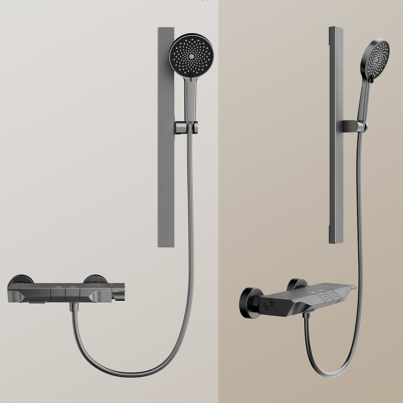 dual control knob shower set  manufacturer, Modern Pressure Spray Bathroom Mixer, Piano Key and Digital Display Shower Set, dual control knob shower set  exporter