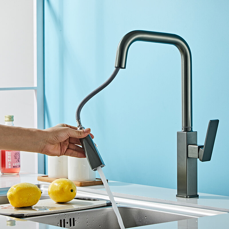 High-Quality Dual Spraying Pull-Out Kitchen Faucet with 360° Rotation