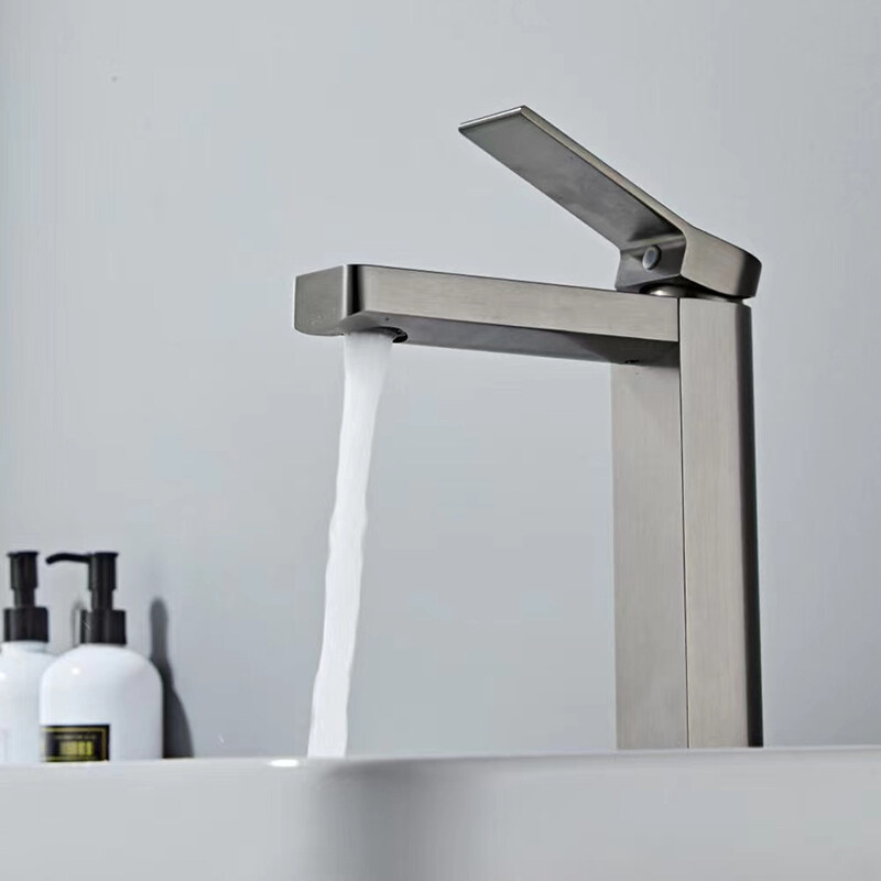 Brushed aluminum sink faucet for builders, High spout bidet faucet anodized wholesale, Hot sale space aluminum basin faucet supplier, Newly designed bathroom basin mixer wholesale