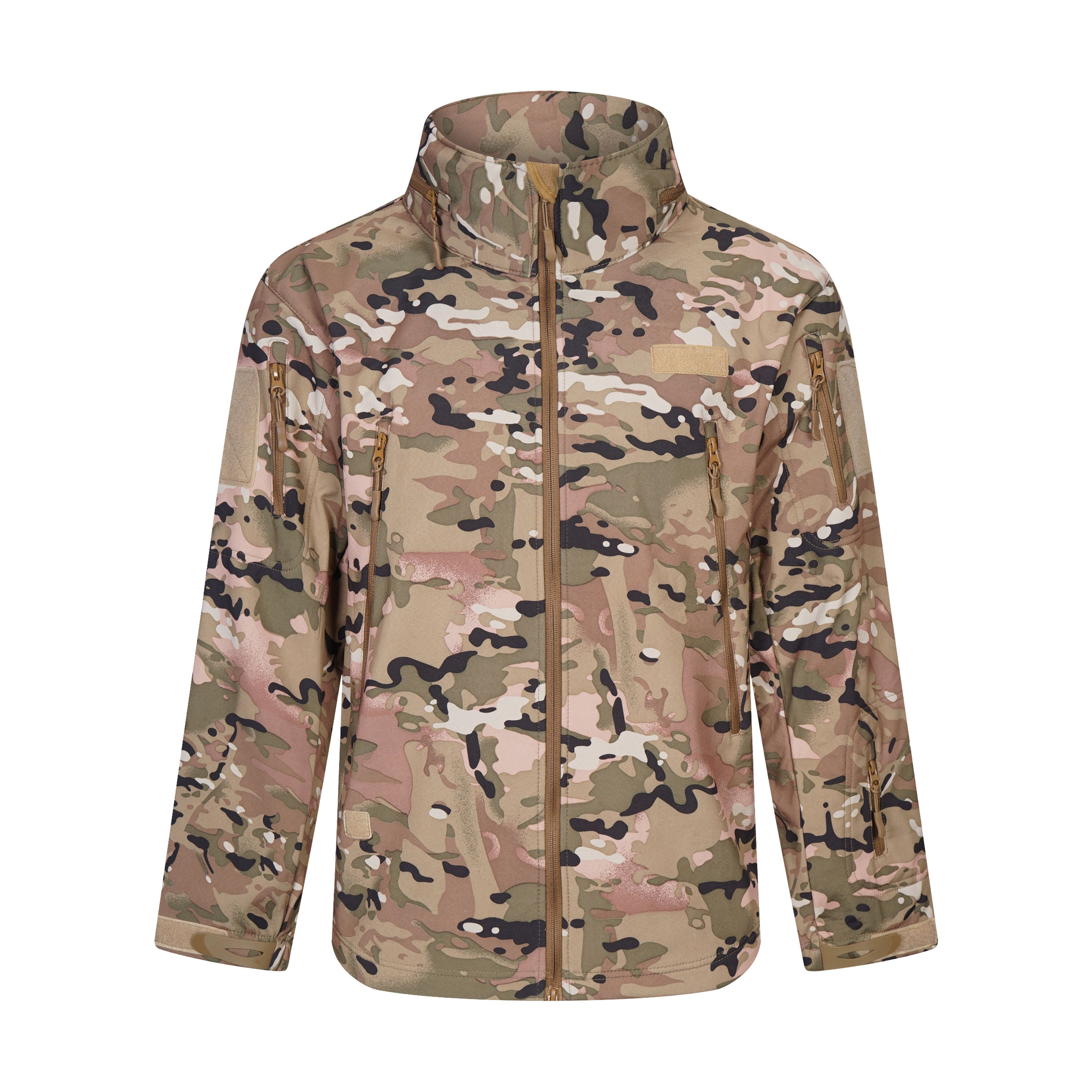 Custom Winter Handsome Thick Coat Stand Collar Irregular Shaped Prints Camouflage Uniform Men Windproof Jacket