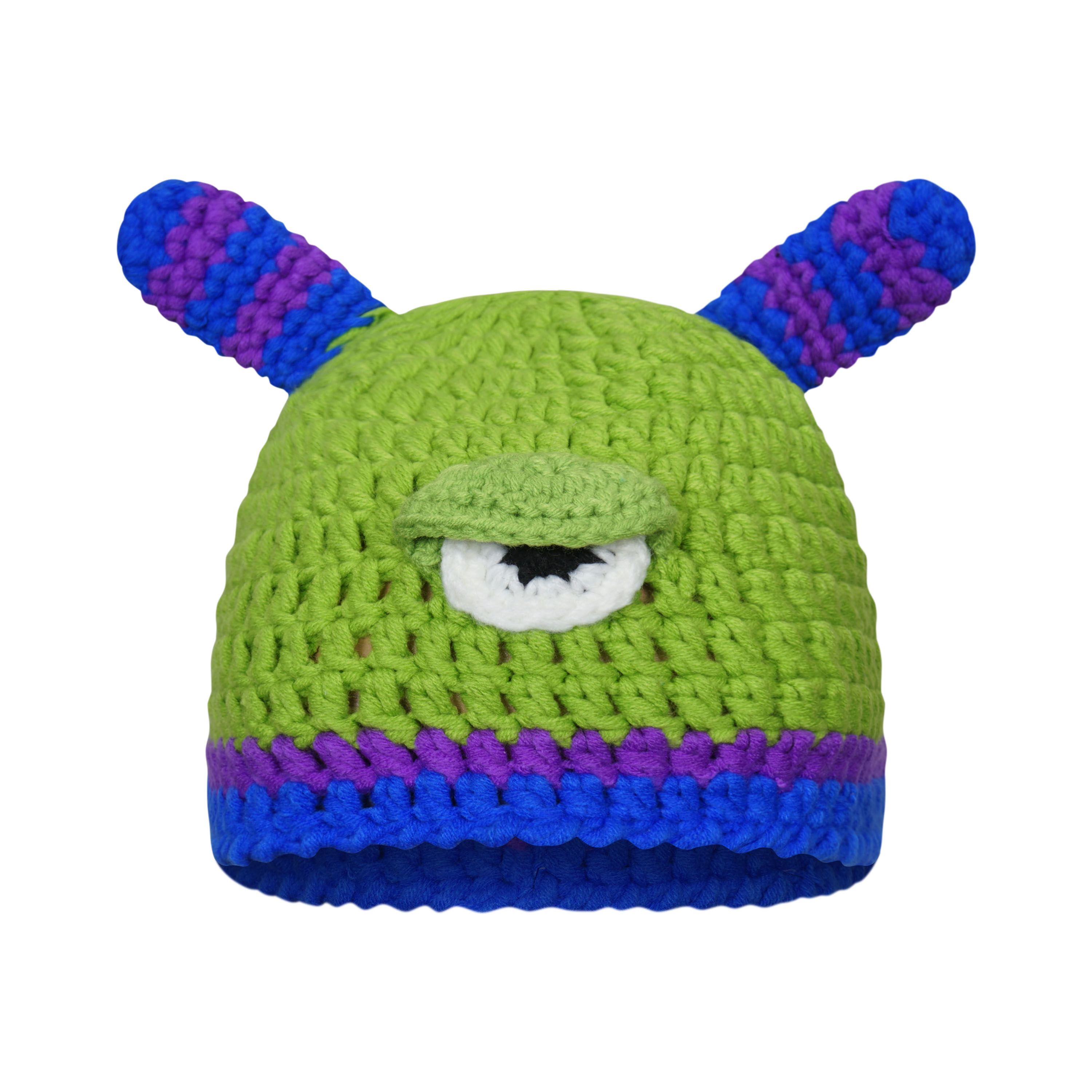 Custom High Quality Mischievous Tentaculate Monocular Devil Frog Chunky Crochet Accessories Unisex Cap