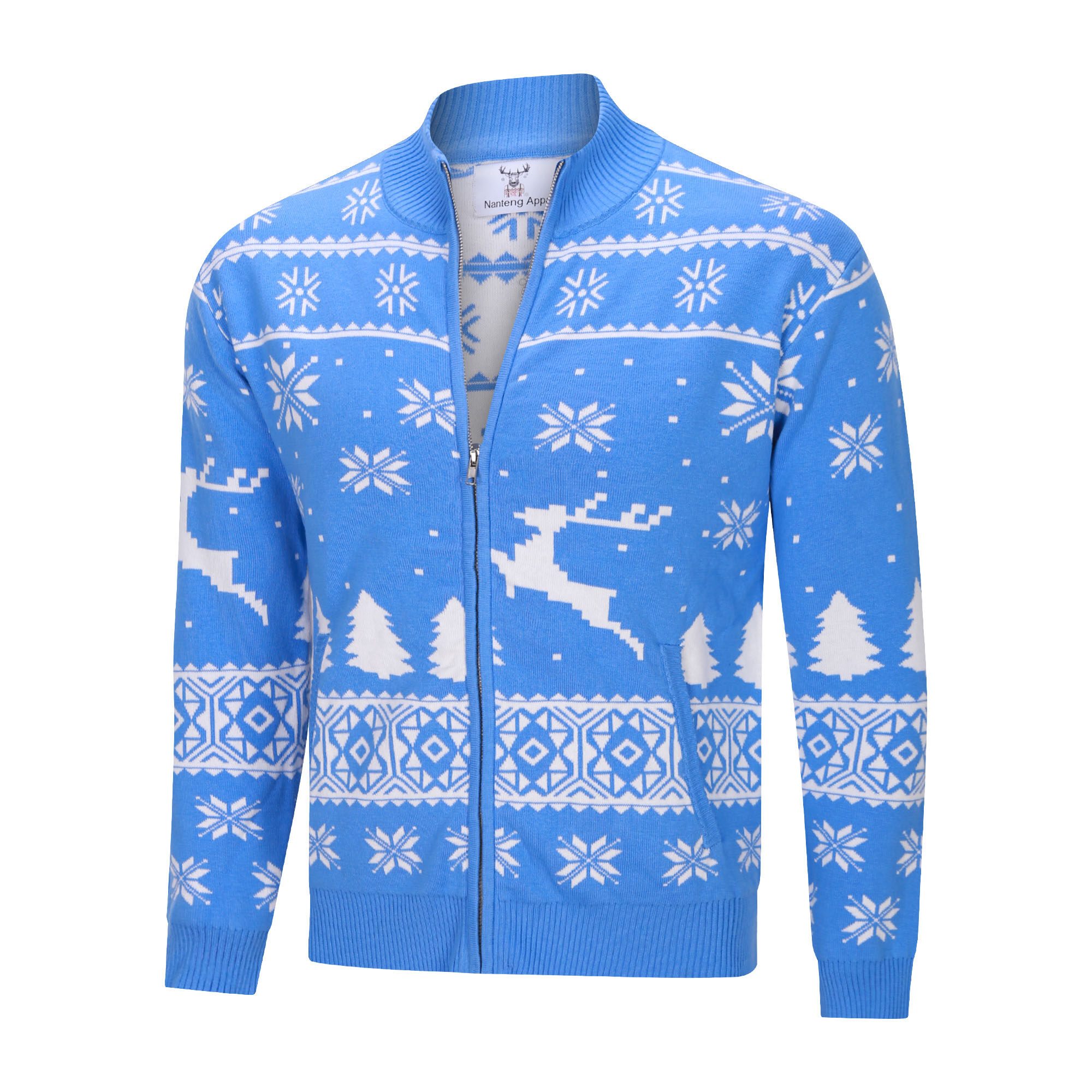 Christmas Sweater,  Cardigan Sweater,  Custom Sweater,  Knitted Rib Collar