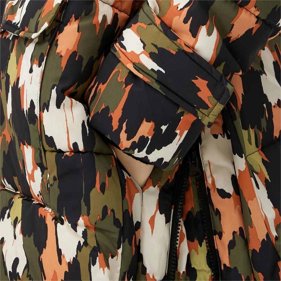 Jacket, Puffer Jacket, 80% Duck Down, Camouflage Pattern, Hooded Turtleneck