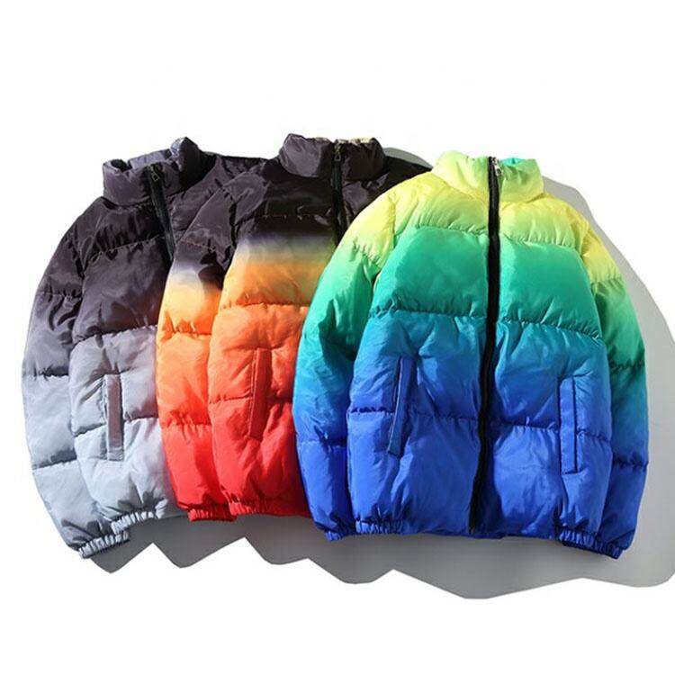 Jacket, Puffer Jacket, 80% Duck Down Filling, Gradient Pattern, Insert Pocket Zipper