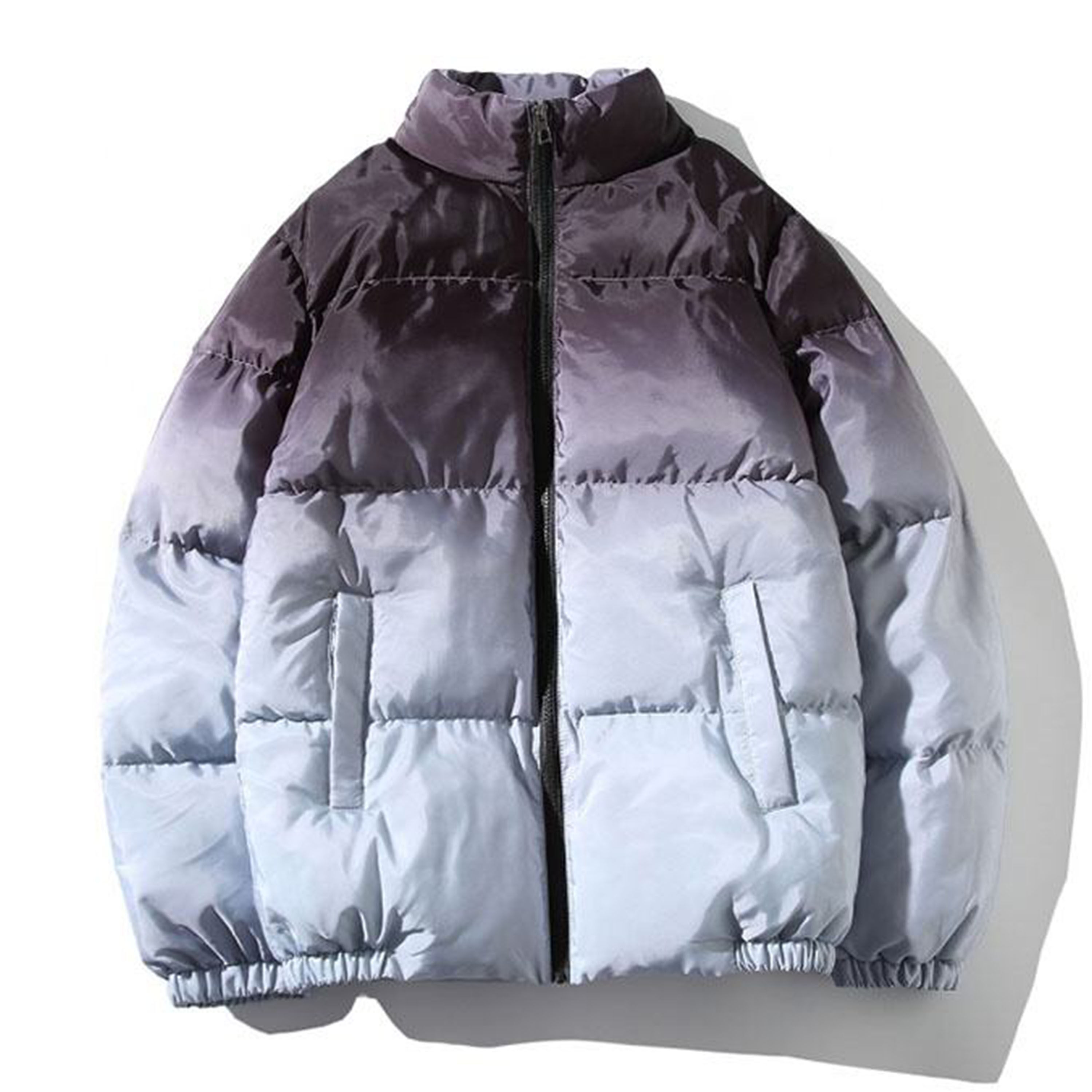 Jacket, Puffer Jacket, 80% Duck Down Filling, Gradient Pattern, Insert Pocket Zipper