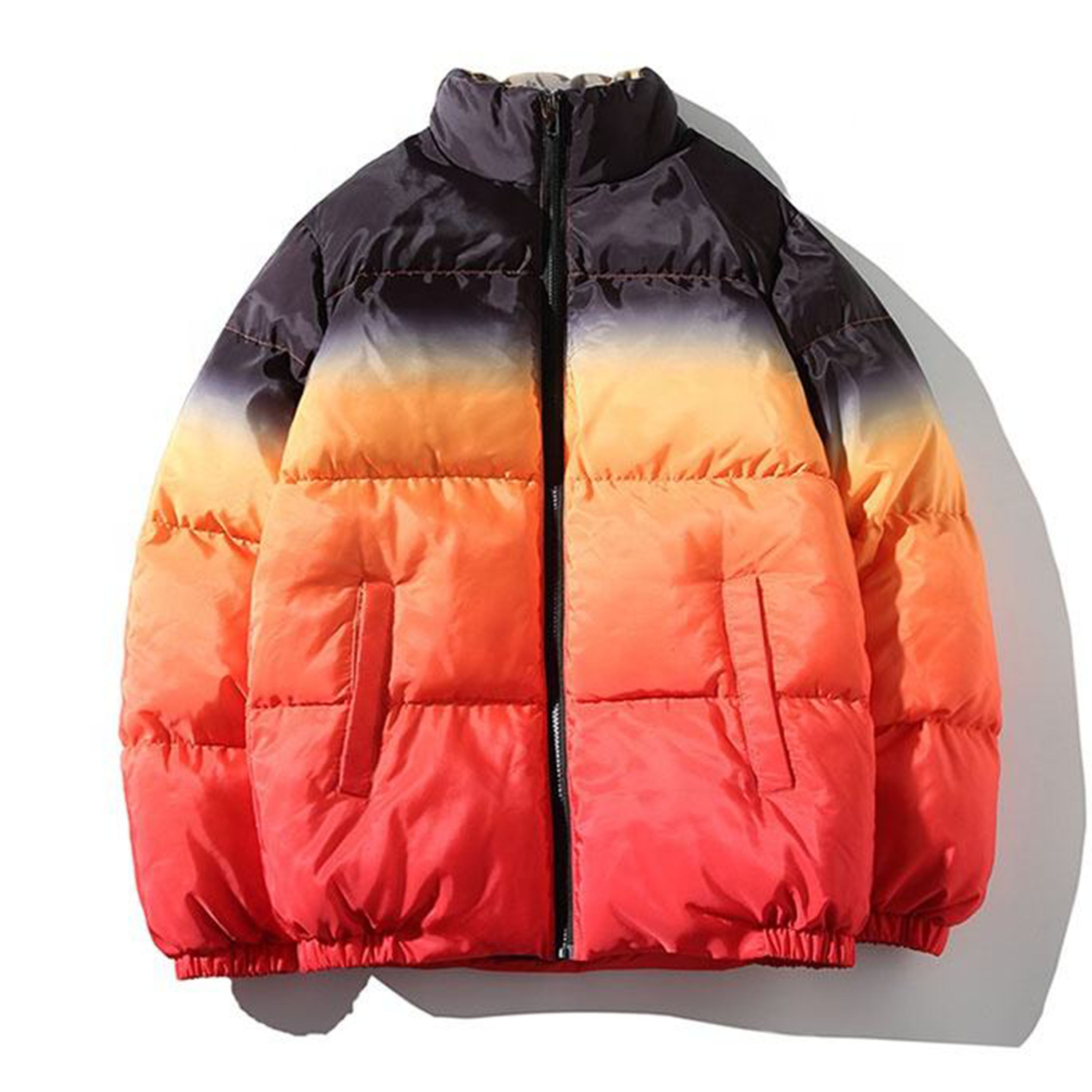 Jacket, Puffer Jacket, 80% Duck Down Filling, Gradient Pattern, Insert Pocket Zipper