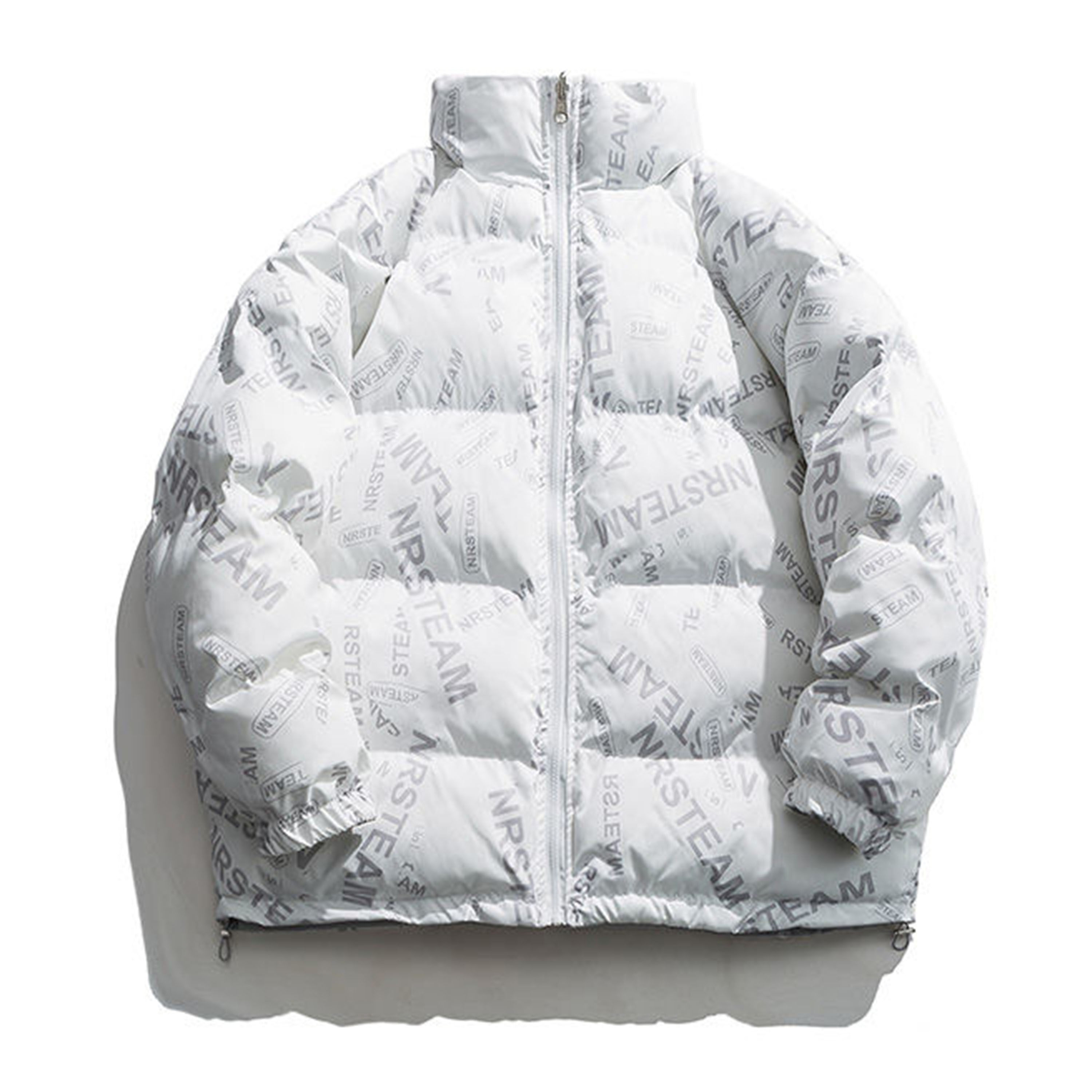 Jacket, Puffer Jacket, 80% Duck Down Filling, Sublimation Printing, Drawstring At Hem High Collar