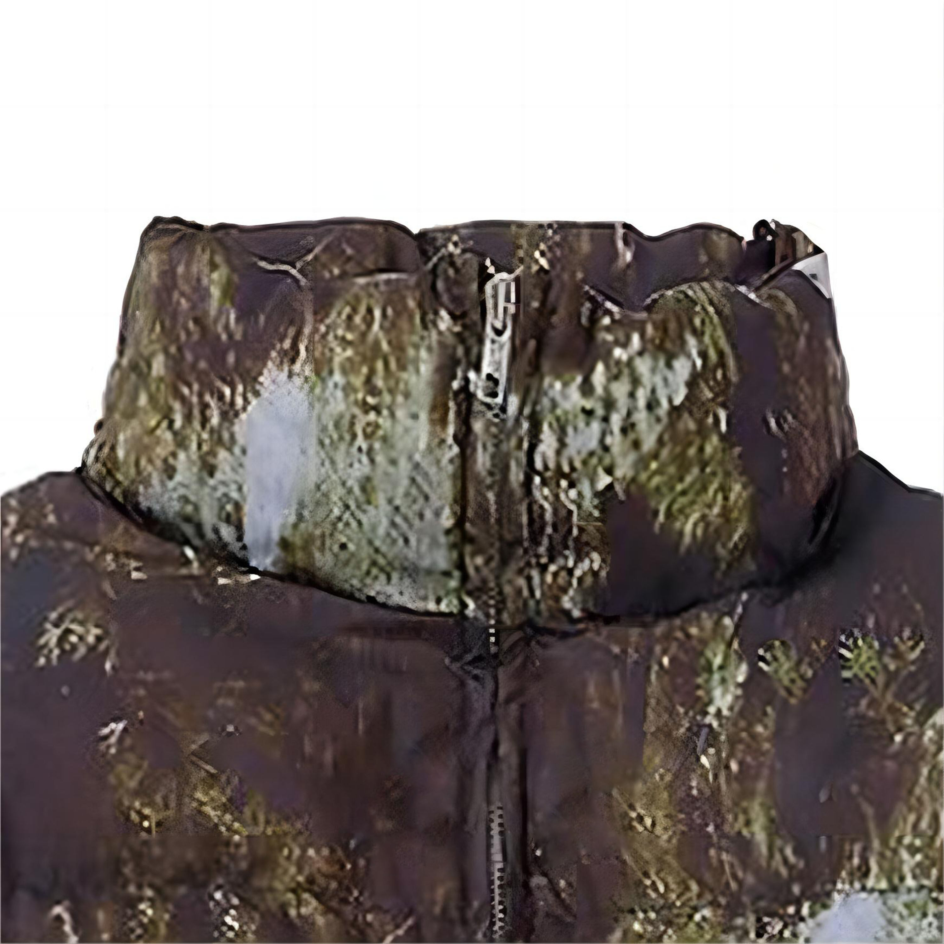 Jacket, Puffer Jacket, 80% Duck Down Filling, All-Over Distressed Letter Print, Zippered Stand Collar