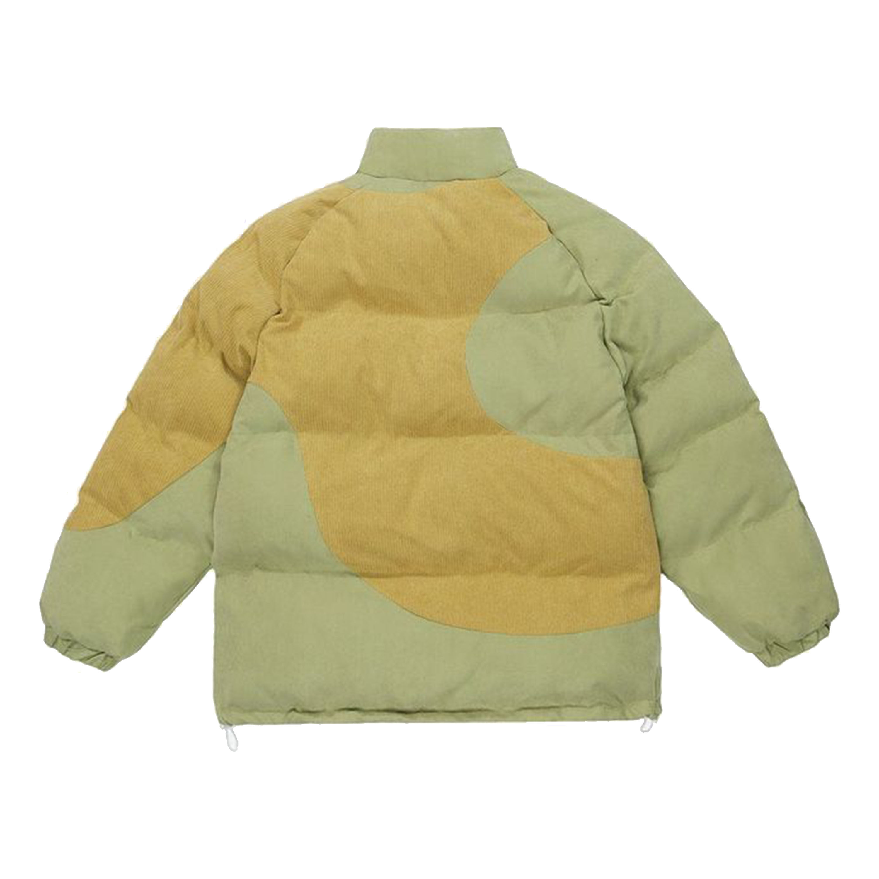 Jacket, Puffer Jacket, 80% Duck Down Filling, Oversized Color Block Print, Elastic Cuffs Zipper
