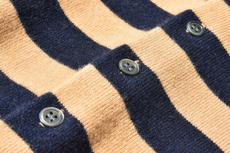 Striped Spliced Knit Cashmere, Long Sleeve Cashmere, Women Button Cardigan, Cashmere Sweater