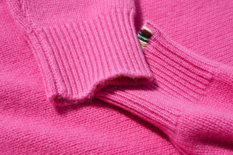 Kiinteä V -kaulan neulottu kylkiluun kashmir, pitkähihainen kashmir, naisten pullover, kashmir -villapaita