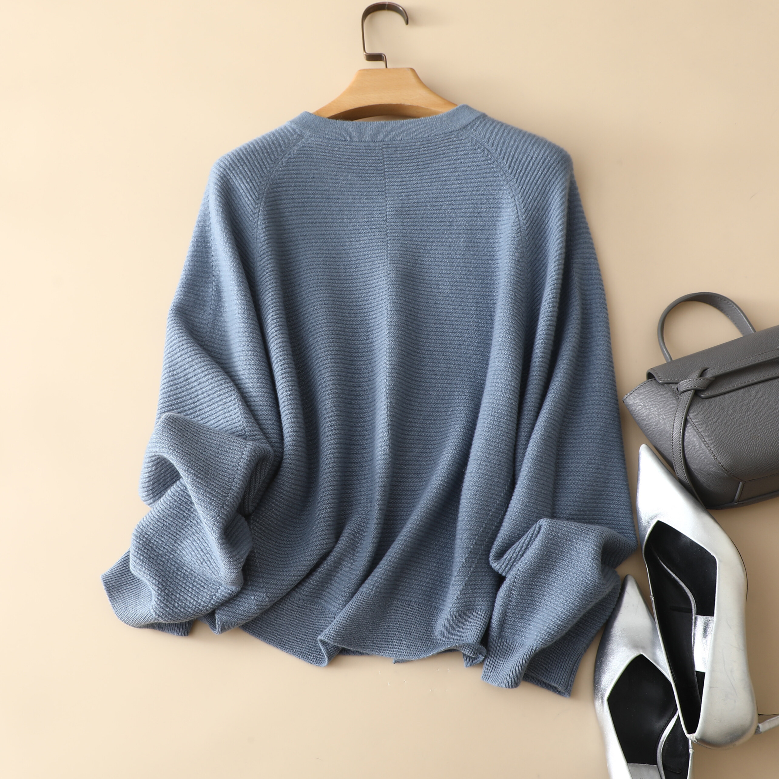 Small Round Neck Cashmere, Raglan Sleeved Sleeve Cashmere, Women Button Cardigan, Cashmere Sweater