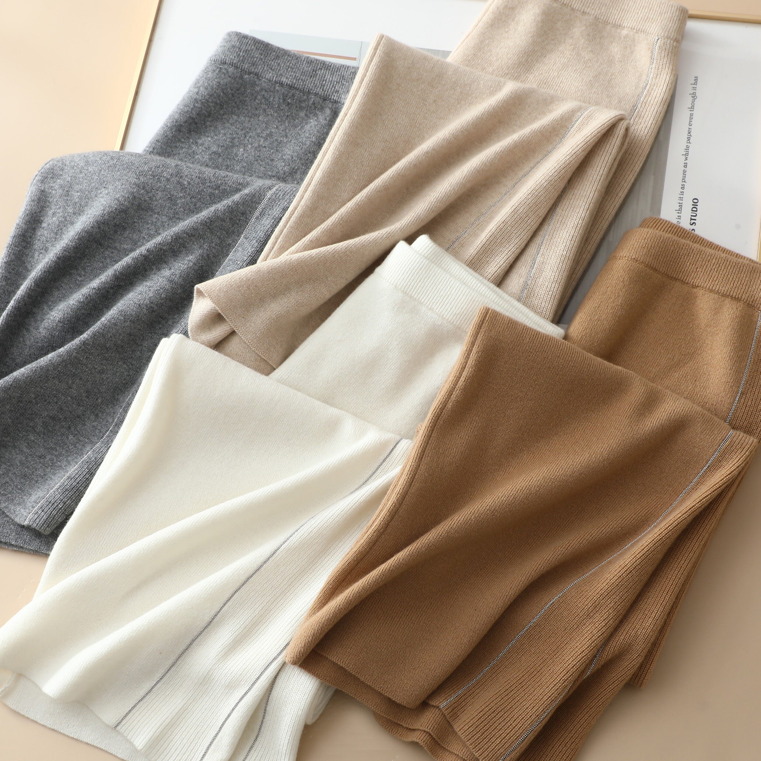 Casual Cashmere, Elastic Elastic Waist Cashmere, Women Knit Pants, Cashmere Sweater