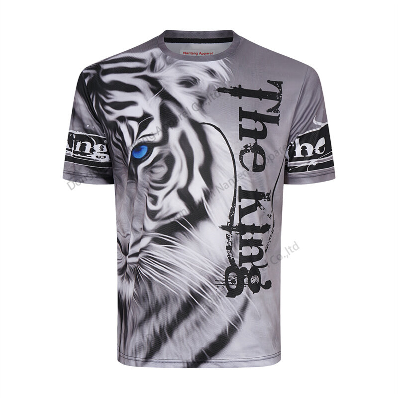 Custom 100%Polyester Sublimation Street Style Tiger Pattern Crew Neck Pullover Men T-Shirt