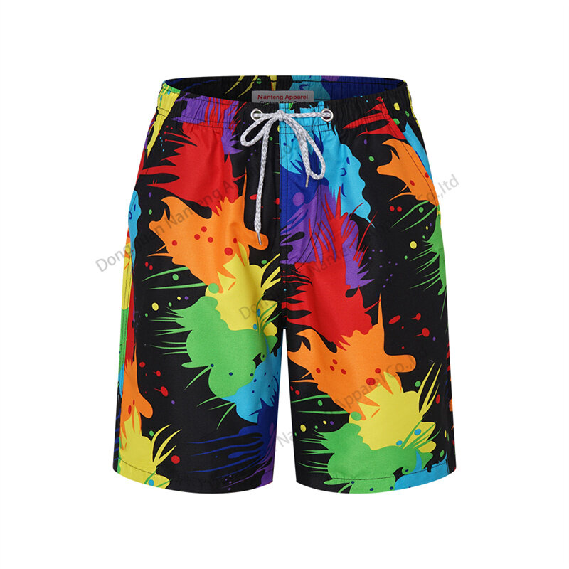 Custom Polyester Summer Sublimation Sublimation Splash Ink Pattern Quarter Pants Men Shorts