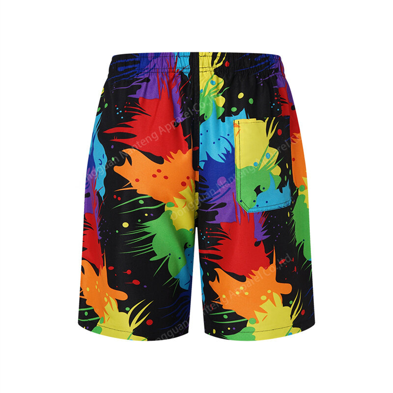 Custom Shorts, Polyester Summer Sublimation Shorts, Sublimation Splash Ink Pattern Shorts, Quarter Pants Shorts