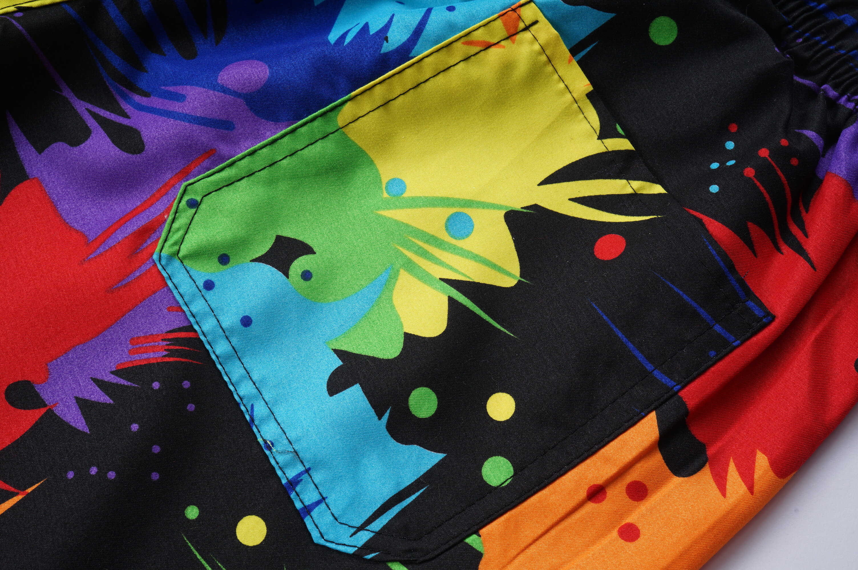 Shorts personnalisés, shorts de sublimation en polyester d'été, shorts de motif à encre Splash à la sublimation, shorts de pantalon quart