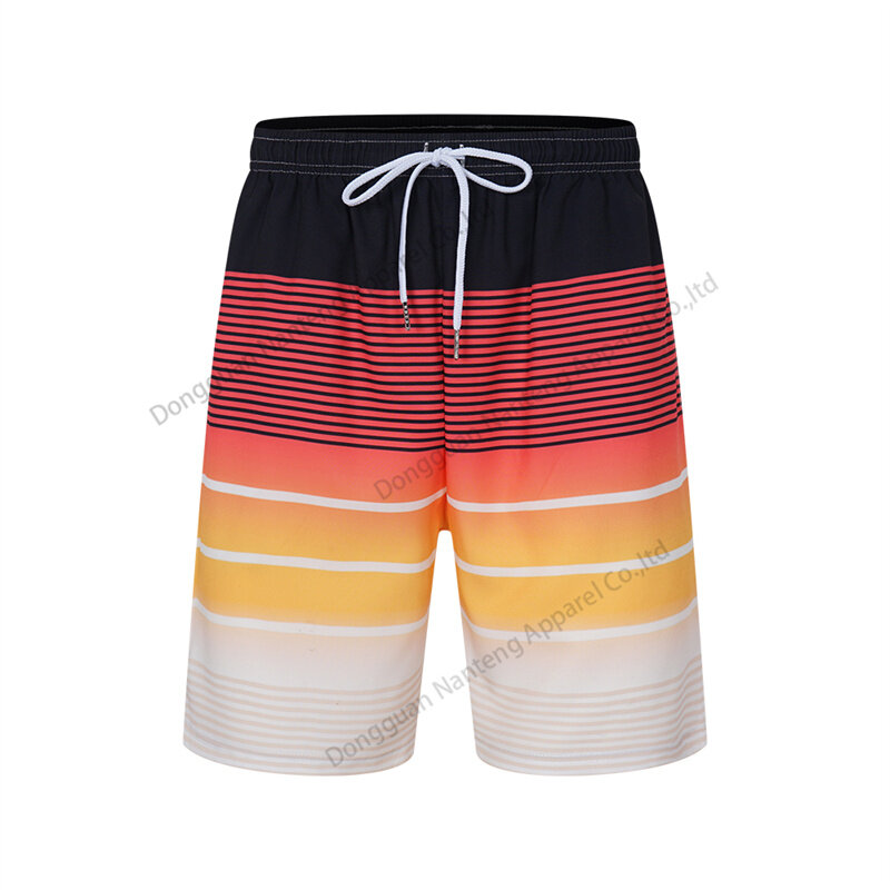 Custom Polyester Fit Breathable Sublimation Gradient Stripe Pumping Pants Men Shorts