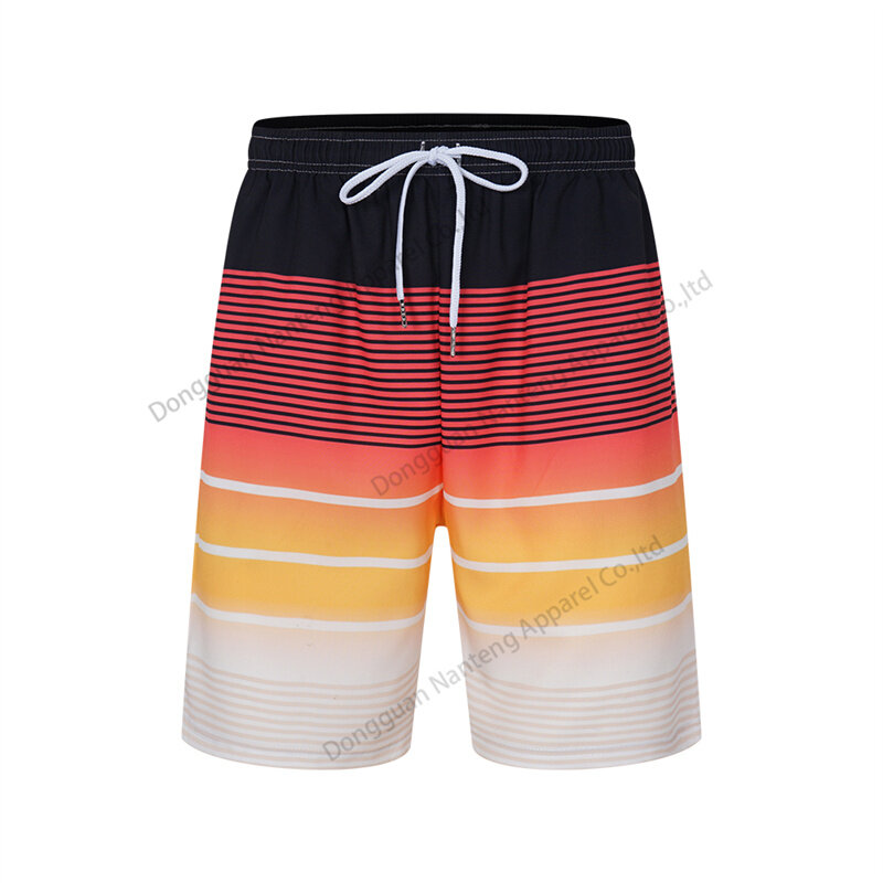 Shorts personnalisés, shorts en polyester à tort, shorts à rayures de gradient de sublimation, shorts de pantalon de pompage