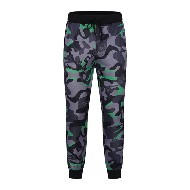 Custom Joggers, Polyester Close Fitting Joggers, Camouflage Digital Print Pattern Joggers, Mid Waist Pencil Joggers