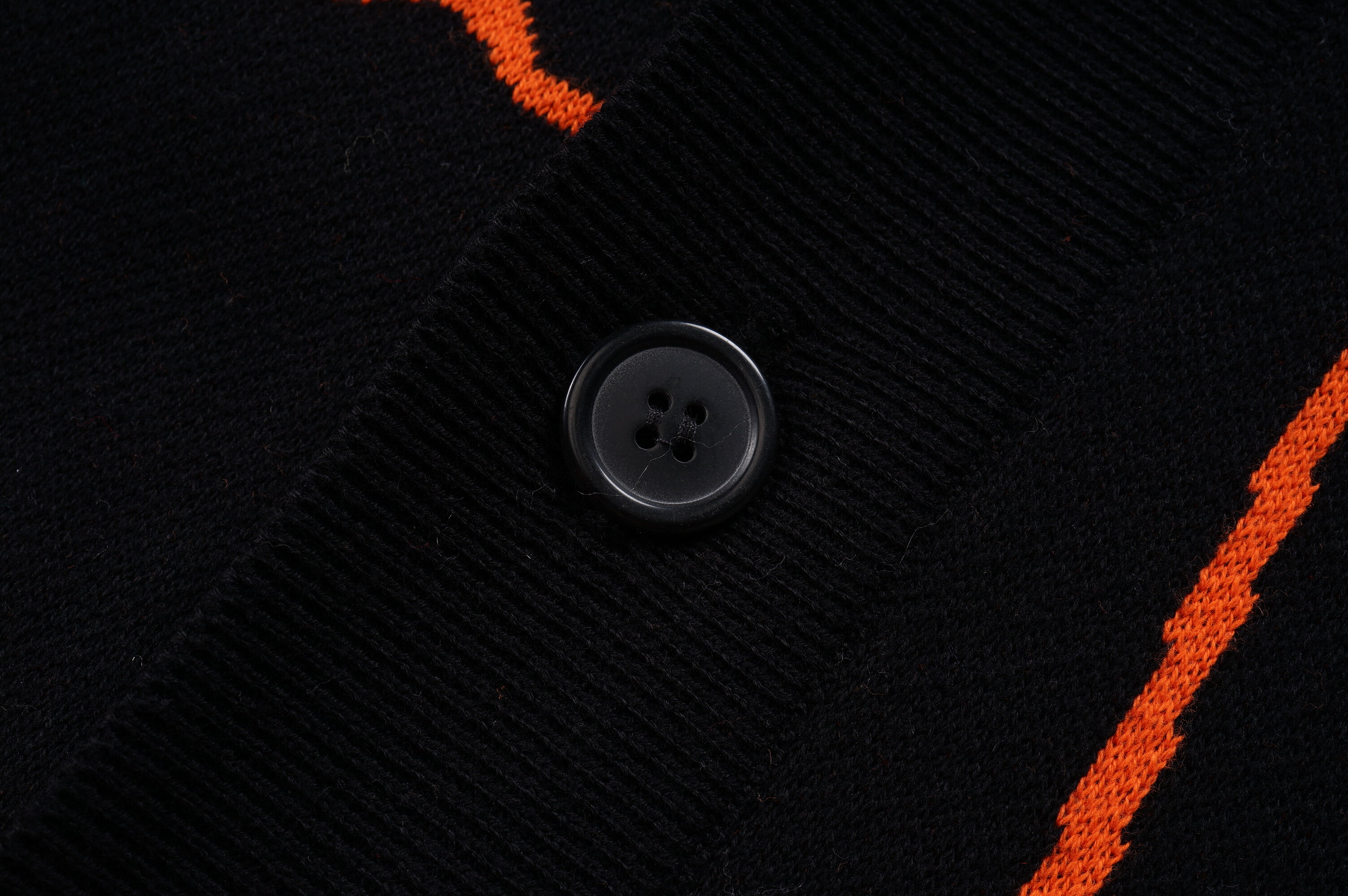 Pull à bouton à col en V, pull à motif Jacquard Pumpkin, pull 100% coton, pull d'Halloween cardigan