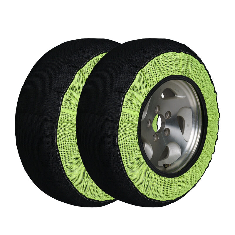 黑色绿条纹轮胎防滑雪袜