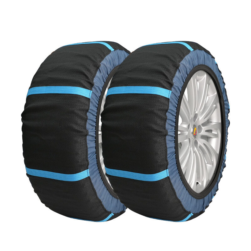 黑色蓝隔纹轮胎防滑雪袜