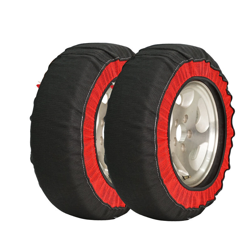 黑色红粗纹轮胎防滑雪袜