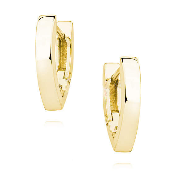 Finefey V Shape 925 Sterling Silver Hoop Earrings